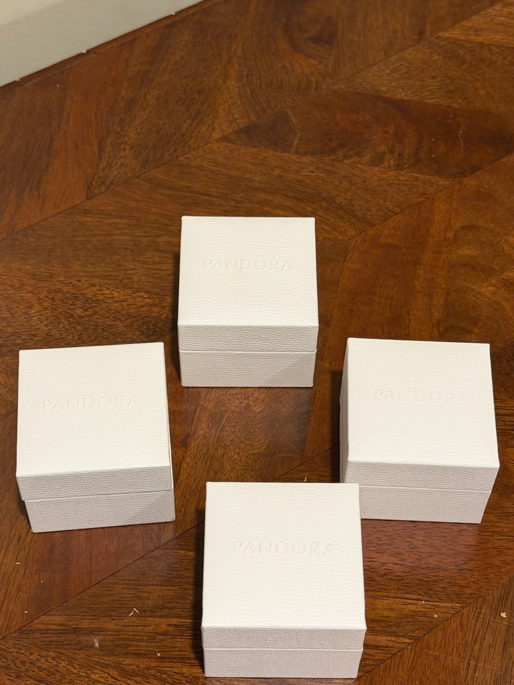 Pandora White Ring Jewelry Boxes - Set of 4